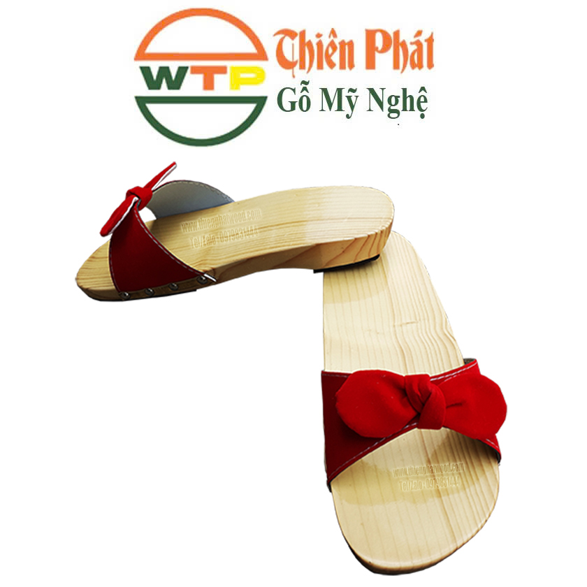 guốc gỗ cao 3cm làm từ gỗ thông nhẹ, bền và sáng